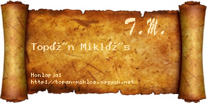 Topán Miklós névjegykártya