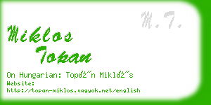 miklos topan business card